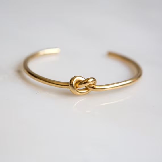 Minimalist Gold Knot Cuff Bracelet, Gold Cuff Bracelet, Tie Knot Bracelet, Minimalist Cuff, Minim... | Etsy (US)