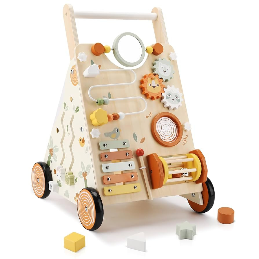 Pithfor Wooden Baby Walker, Baby Push Walker with Activity Center for Girls Boys, Push Walker Toy... | Amazon (CA)
