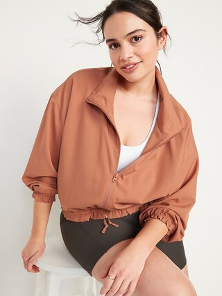 StretchTech Loose Cropped Full-Zip Jacket for Women | Old Navy (US)