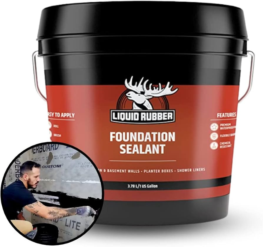 Liquid Rubber Concrete Foundation and Basement Sealant - Indoor & Outdoor Waterproof Coating, Eas... | Amazon (US)