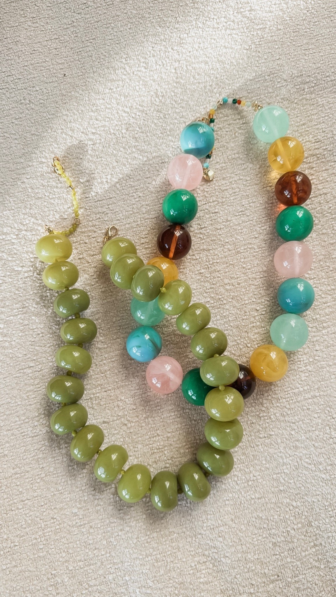 Large bead necklaces are fun!
Exact colors: multi and olive 

#LTKootd #LTKSeasonal