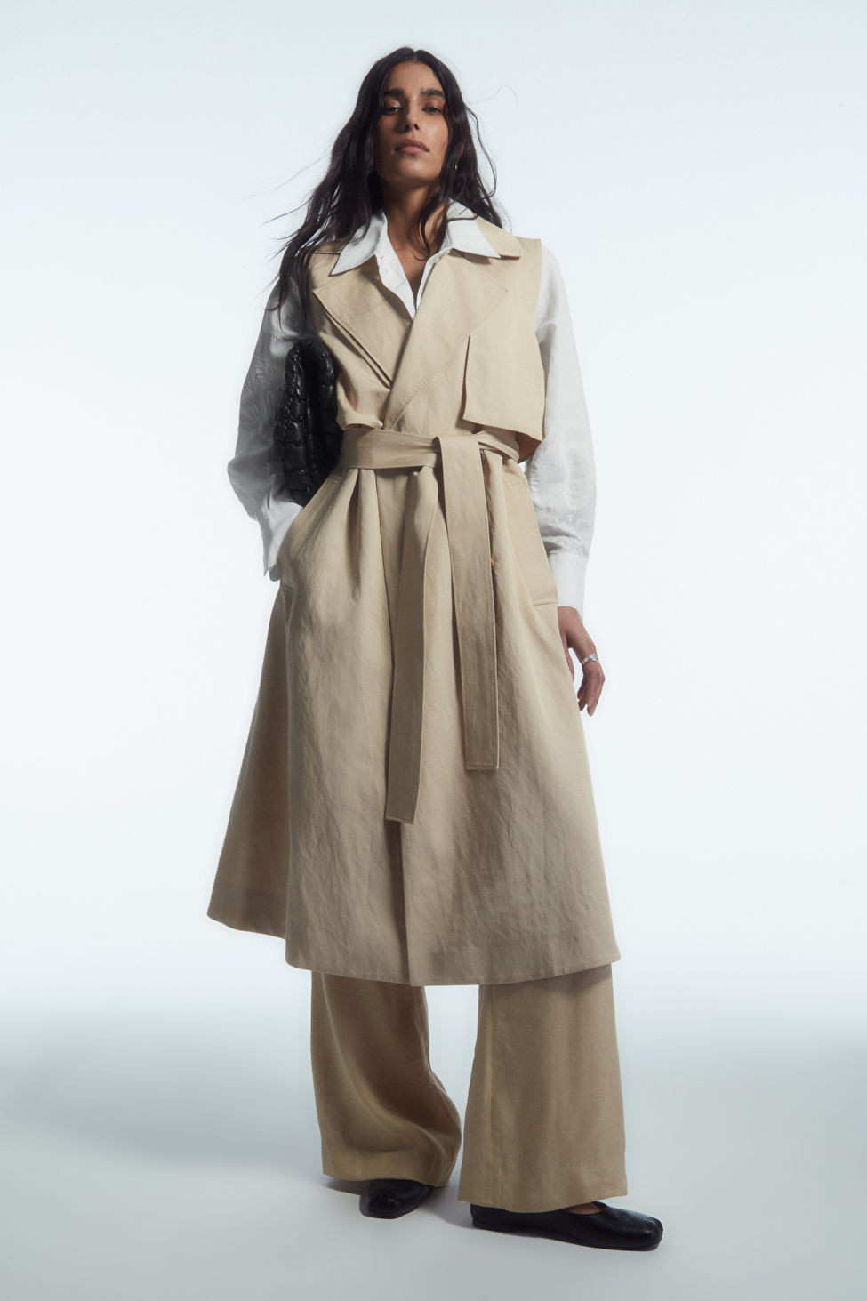 SLEEVELESS LINEN-BLEND TRENCH COAT | COS (US)