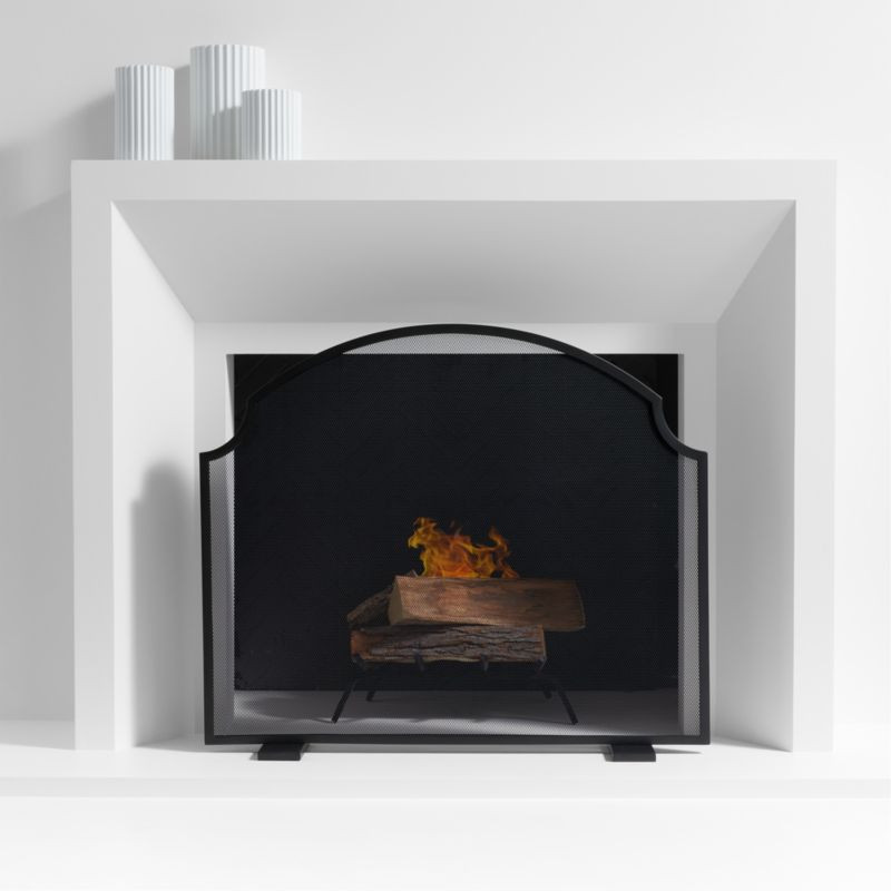 Emmy Black Fireplace Screen + Reviews | Crate & Barrel | Crate & Barrel