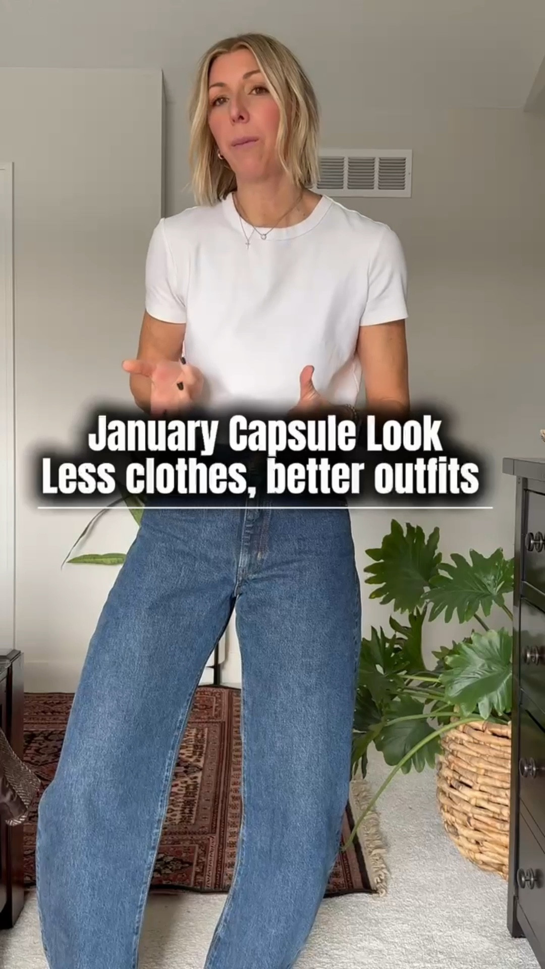 My January capsule look today…less clothes, better outfits. 
* These are the frame curved jeans they fit true to size. I’m 510 wearing a size 28.

#LTKmomlife #LTKSeasonal #LTKootd