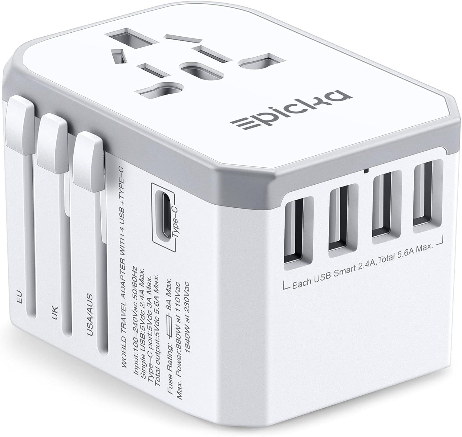 Universal Travel Power Adapter- EPICKA All in One Worldwide International Wall Charger AC Plug Ad... | Amazon (US)