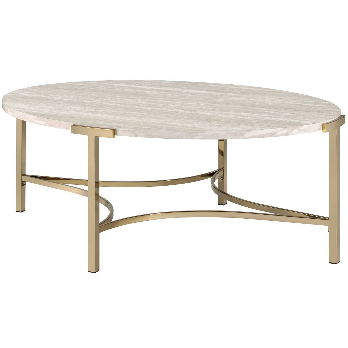 Grand Canal Modern Oval Coffee Table Champagne - miBasics | Target