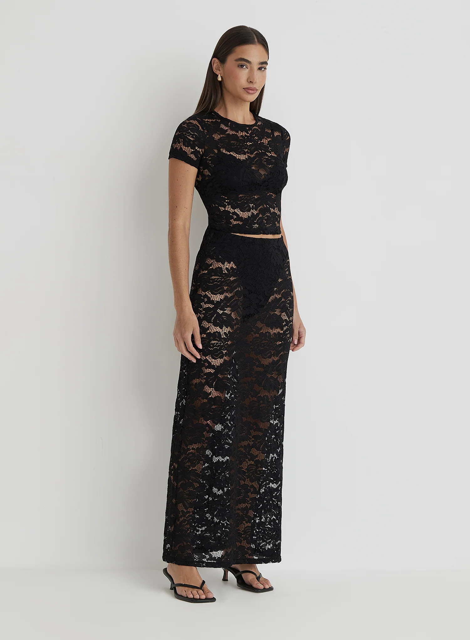 Black Lace Maxi Skirt- Olga | 4th & Reckless