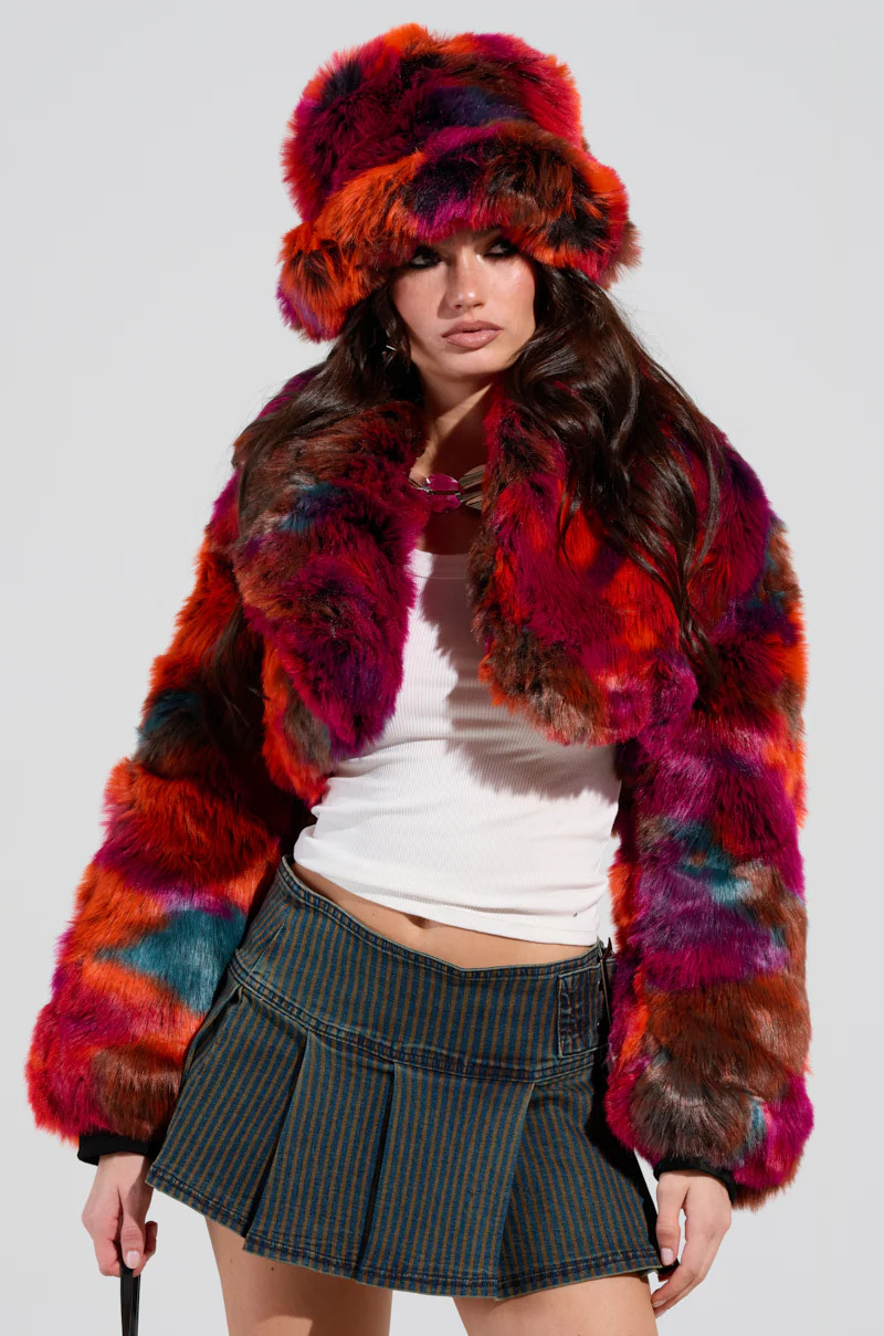 UPSETTER CROP FAUX FUR JACKET | AKIRA