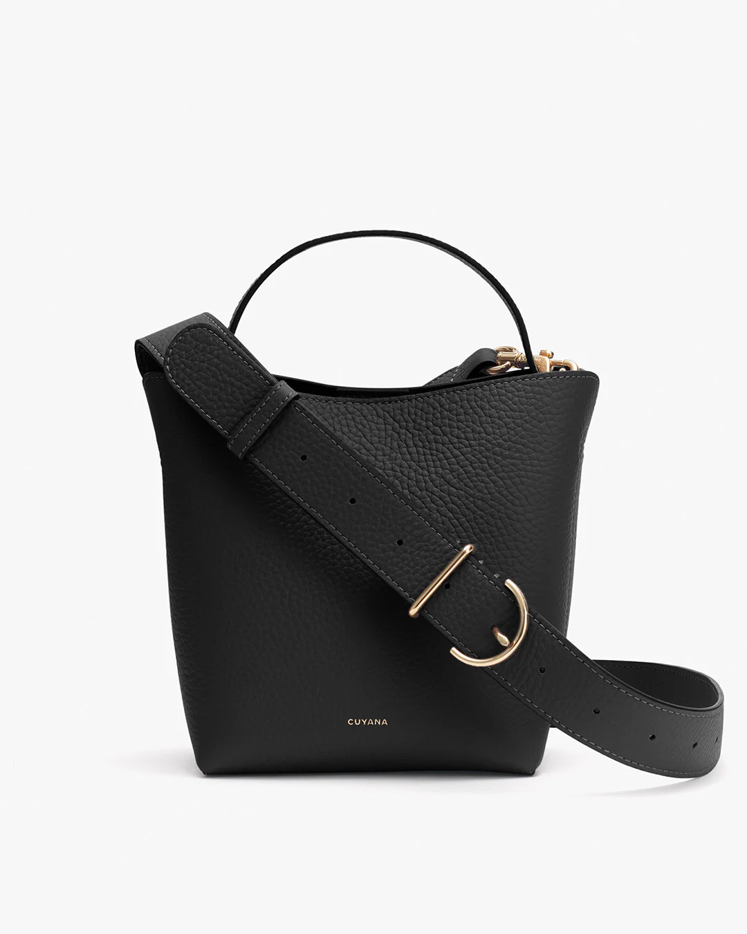 Women's Mini Linea Bucket Bag in Black | Pebbled Leather by Cuyana | Cuyana