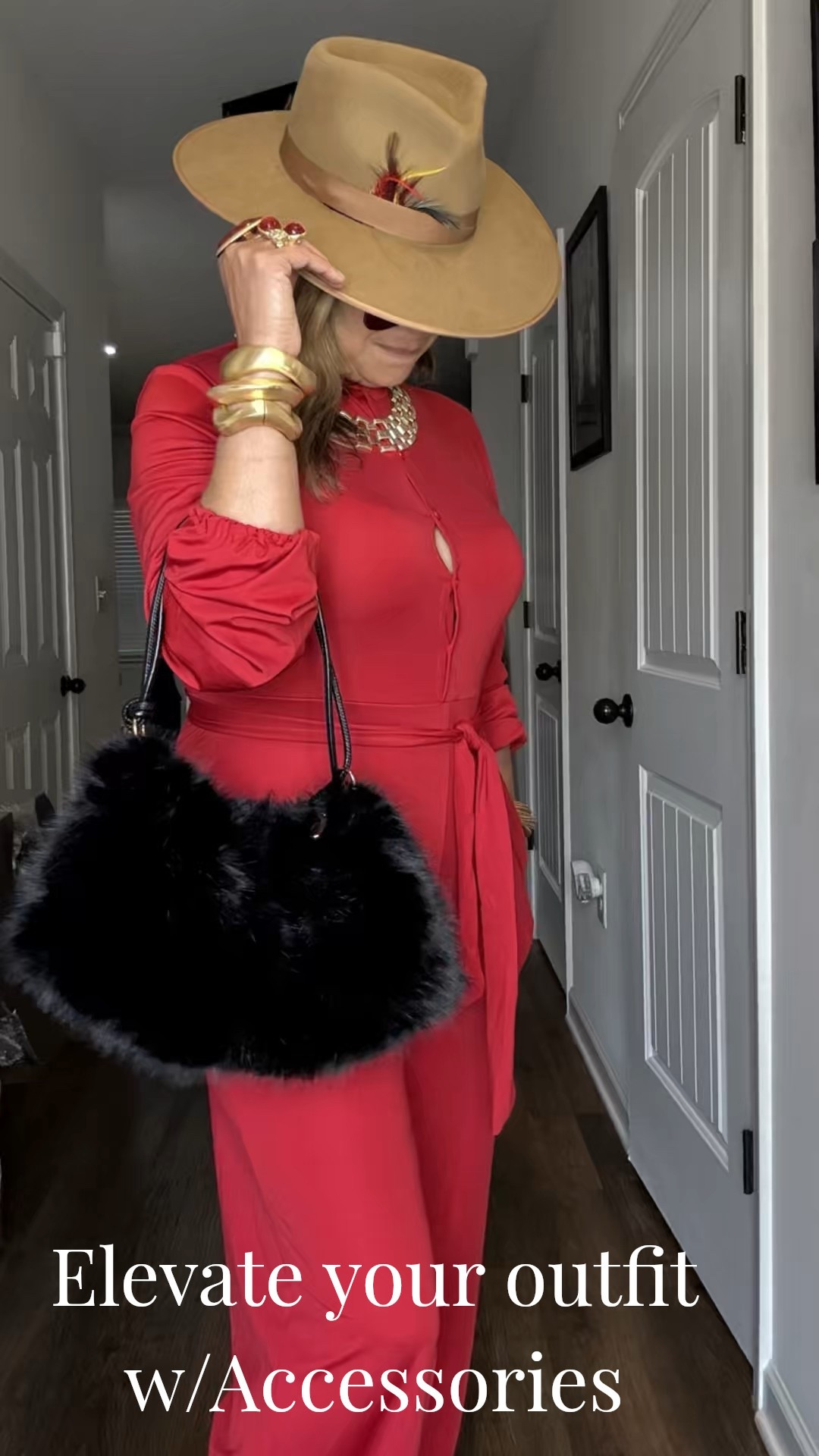 Accessories can elevate your outfit in so many ways!  It’s so simple and effortlessly but it’s pure magic!  From hats, jewelry, 👛 purses, sunglasses and shoes 👠!  #accessories #jumpsuit #fur #purse #fedora #hat #bracelets #rings #necklace #earrings #ootd #styleinspo #fashioninspo #chic #edgy #classy #fall #fallfashion #holidayfashion #holidaywear #holidaygift #thanksgiving #christmas #womenover50 #amazon

#LTKootd #LTKCyberWeek #LTKHoliday