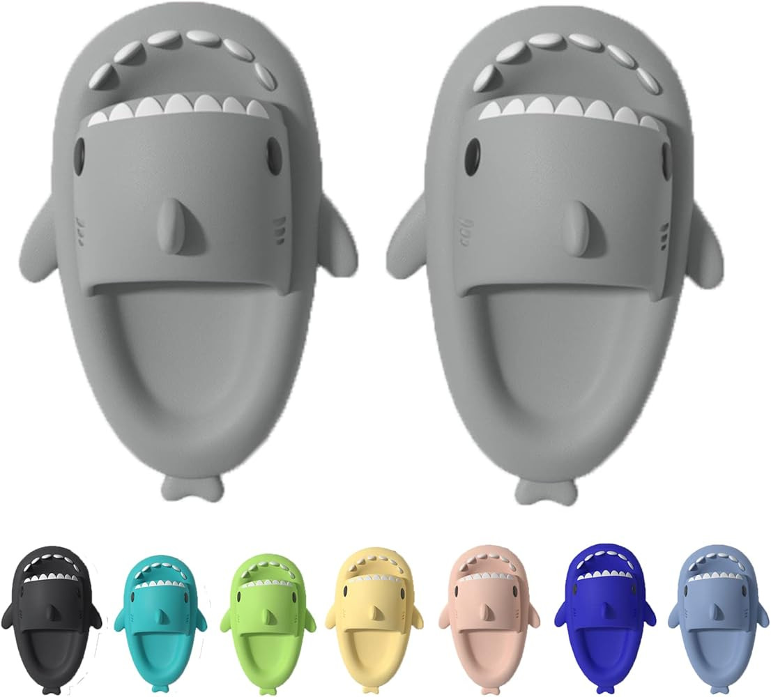 Jugsar Kids Cloud Shark Slides, Anti-Slip Open Toe Home Bathroom Shower Soft Thick Sole Cute Shark S | Amazon (US)