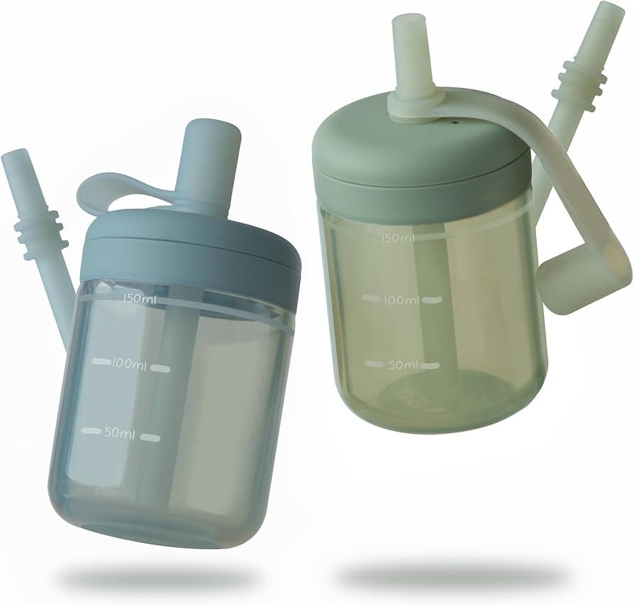 Moonkie Baby Straw cup | Silicone Toddler Sippy Cup Training Cup with Straw Lid | BPA-Free Drop-P... | Amazon (US)
