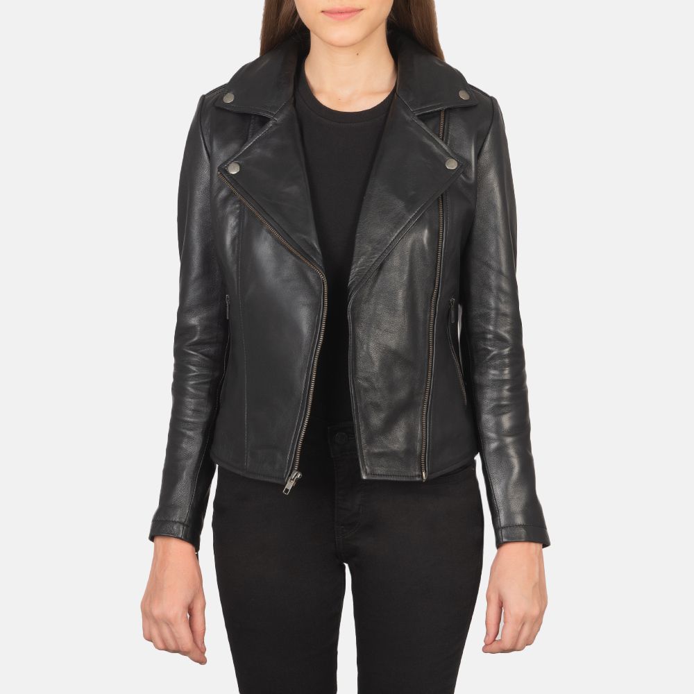 Flashback Black Leather Biker Jacket | The Jacket Maker