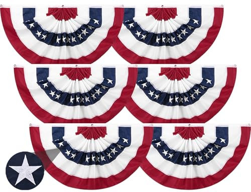 2 x 4 Ft American Fan Bunting for Outside American Pleated Fan Flag American Flag Bunting Patriotic Decorations Bunting Flags for Outdoor Yard Party,Memorial Day Decorations Flags-6Pack | Amazon (US)