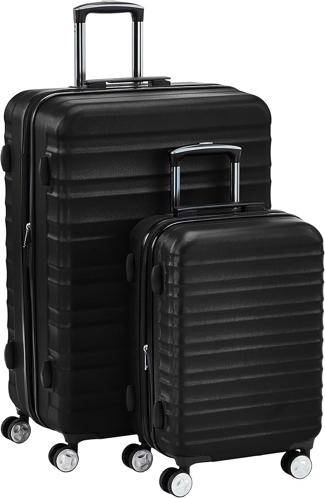 Amazon Basics Hardside Spinner Suitcase Luggage with Wheels - 20-Inch, 28-Inch, Black | Amazon (US)