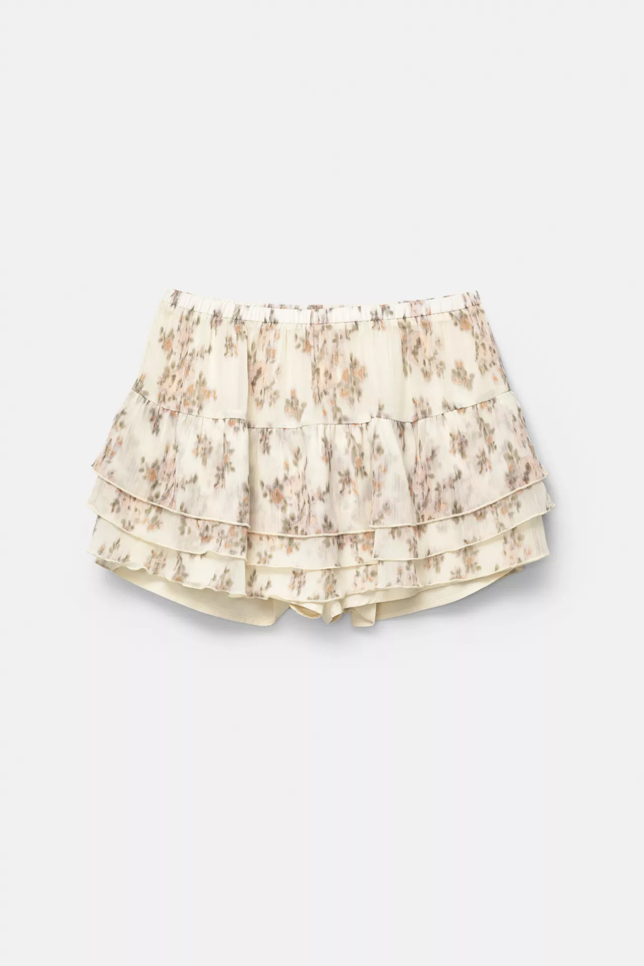 Ruffled floral skort | PULL and BEAR UK