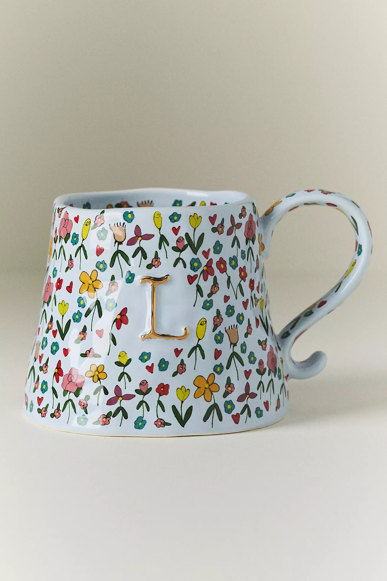 The Mud Fairy Stoneware Monogram Mug | Anthropologie (US)