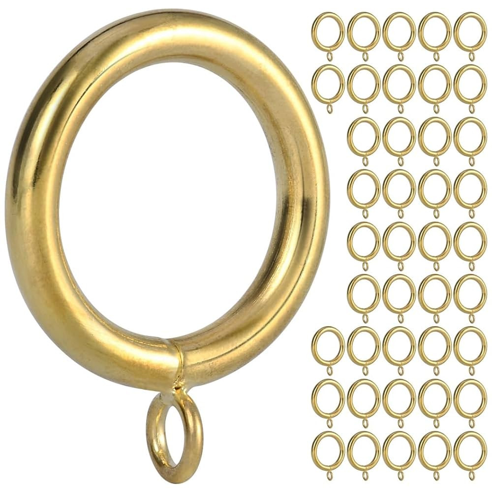 Curtain Ring Metal 42-Pcs 1 1/4- Inch Inner Diameter with Eyelets Fit Up to 1 Inch Rod Large Wire... | Amazon (US)
