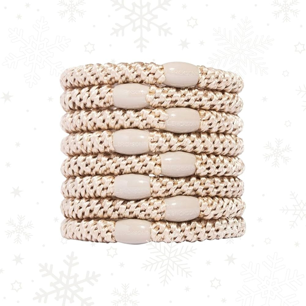 L. Erickson Pony Hair Ties - Camel Beige - 8 Pack Ponytail Holders - No Damage Tan White Color Ha... | Amazon (US)