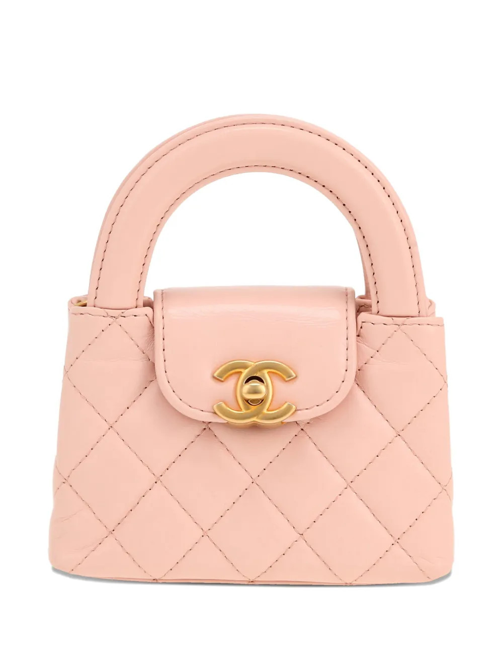 CHANEL Pre-Owned quilted leather micro shopping tote bag - Pink | Farfetch Global