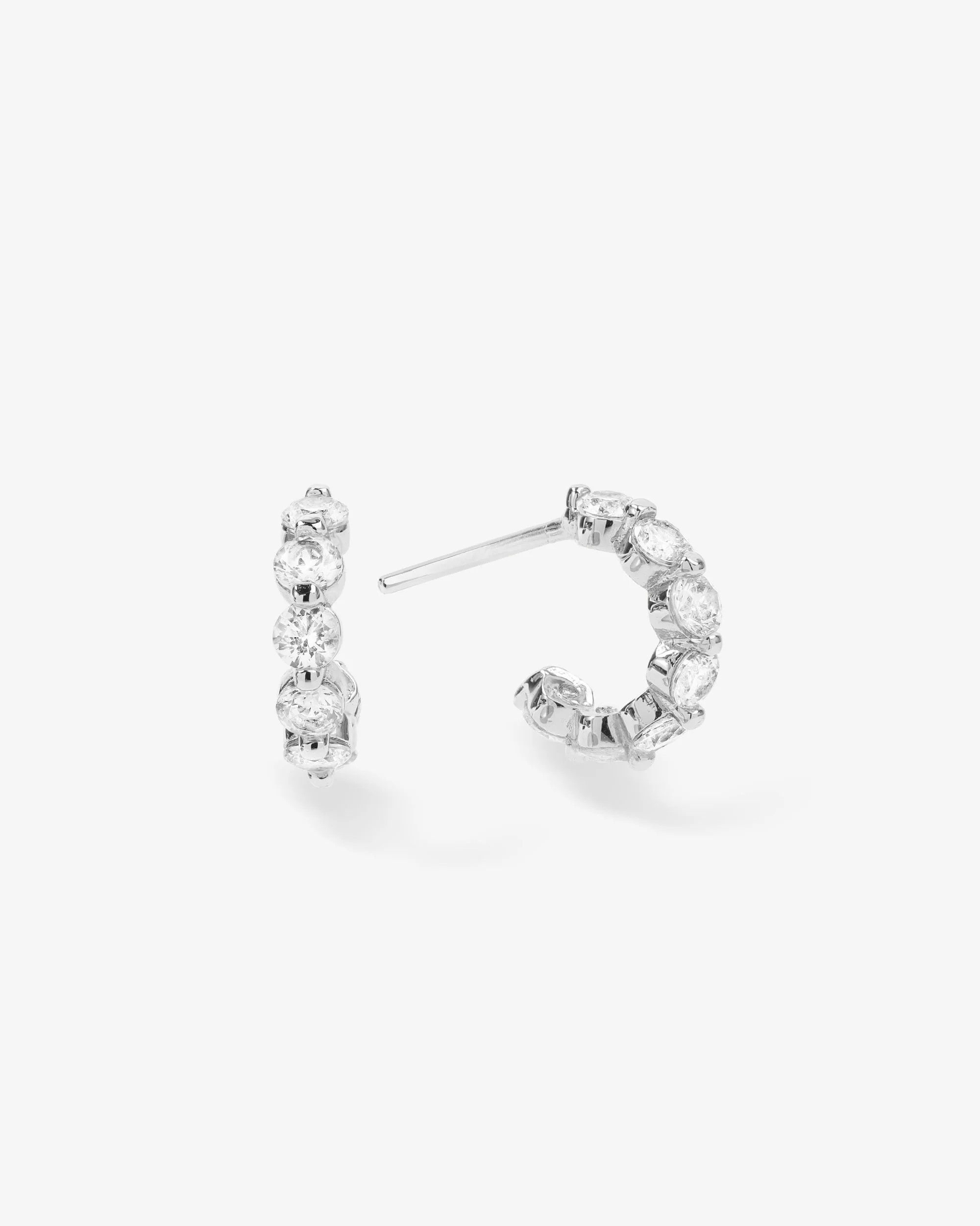 She's an Icon Huggies - Silver|White Diamondettes | Melinda Maria Jewelry