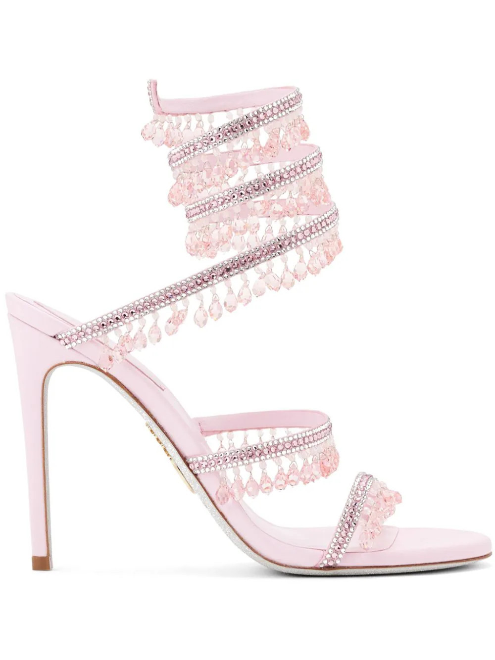 René Caovilla Chandelier 105mm crystal-embellished sandals - Pink | Farfetch Global