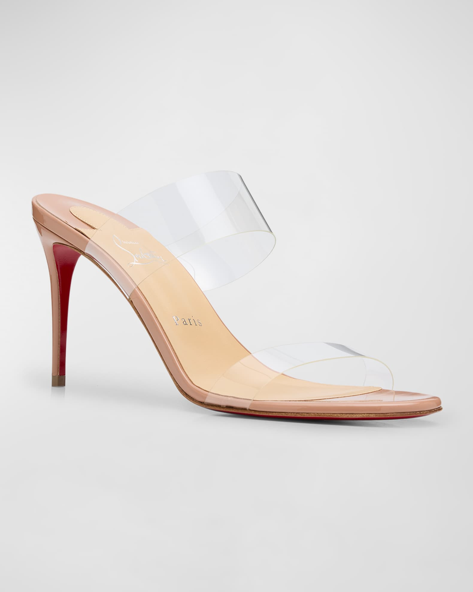 Christian Louboutin Just Nothing Clear Red Sole Slide Sandals | Neiman Marcus