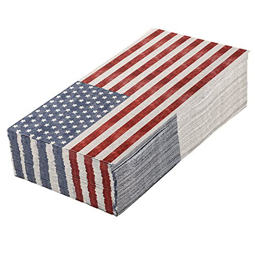 50 Pieces Patriotic Guest Napkins American Flag 3-Ply Disposable Paper Napkins 4th of July Hand Towel Decorative Dinner Napkin for Independence Day Kitchen Bathroom Party Tableware | Amazon (US)