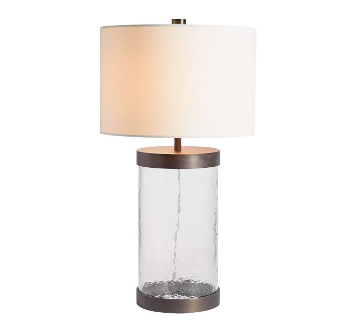 Murano Metal & Glass 31" Table Lamp & X-Large Stright-Sided Gallery Shade, Bronze Base/White Shad... | Pottery Barn (US)