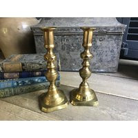 Pair Brass Candlesticks, Candle Holders, Vintage, 8 Inch, Kh | Etsy (US)