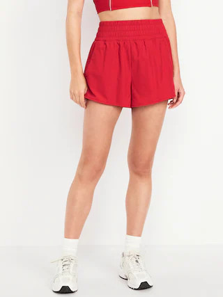 Extra High-Waisted Crinkle Run Shorts -- 3-inch inseam | Old Navy (US)