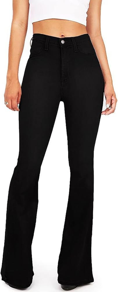 KDF Flare Jeans for Women Womens Bootcut Bell Bottom Jeans High Waisted Stretch Slimming Bell Bot... | Amazon (US)