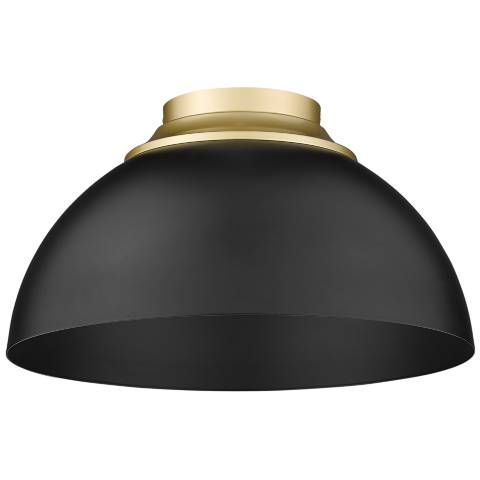 Zoey 13 3/4" Wide Matte Black Matte Black Bowl Ceiling Light - #98G76 | Lamps Plus | Lamps Plus