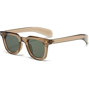 PORADAY Square Sunglasses for Women Men Trendy Thick Frame Sun Glasses Black Shades | Amazon (US)