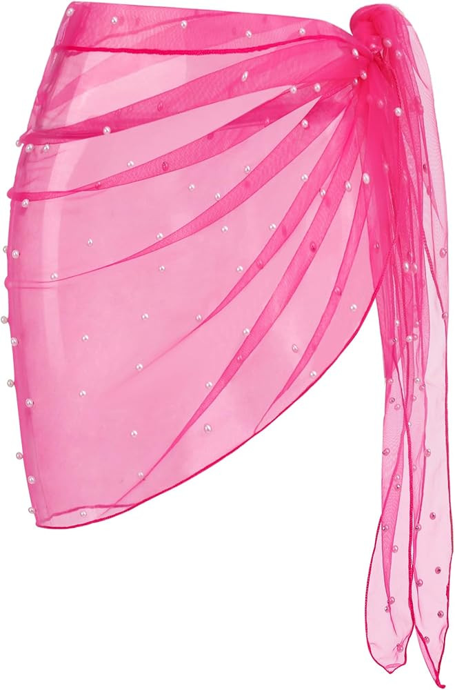 Ekouaer Womens 2025 Sarongs Chiffon Beach Cover Up Short Sheer Bikini Wraps S-3XL | Amazon (US)