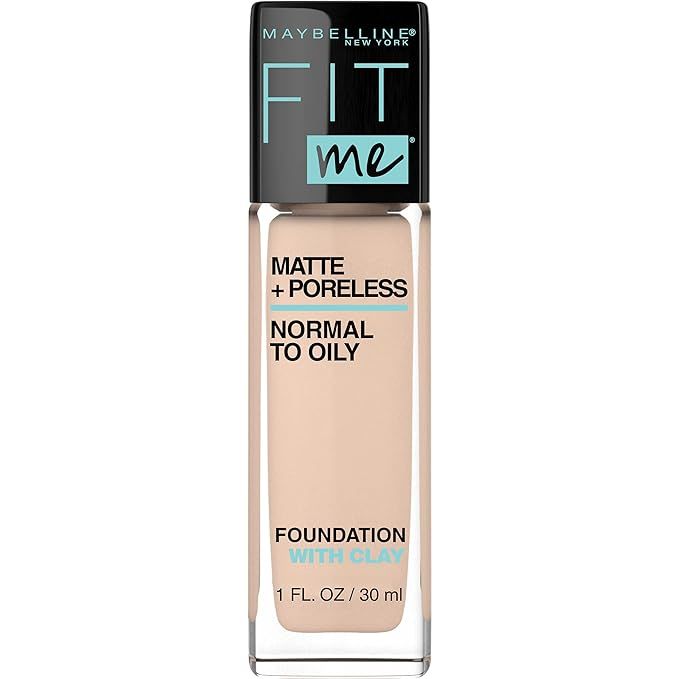 Maybelline Fit Me Matte + Poreless Liquid Foundation Makeup, Classic Ivory, 1 fl. oz. Oil-Free Fo... | Amazon (US)