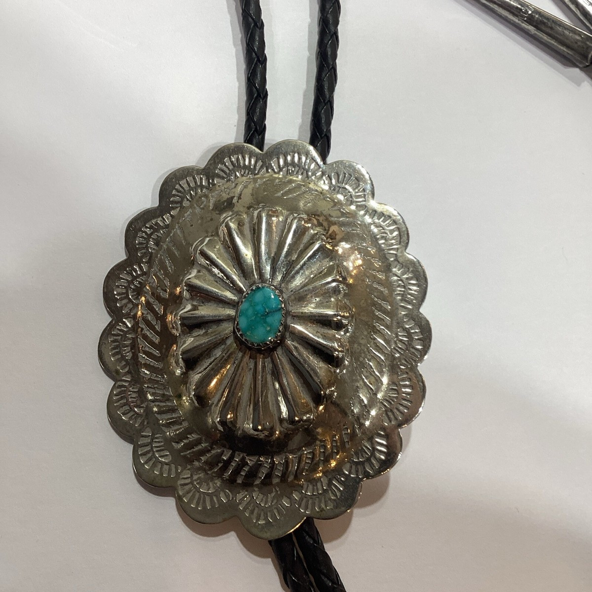 Native , Navajo German Silver Turquoise Bolo Tie 1980’s 2 3/4” x 2 1/4” 2 1/4” | eBay US