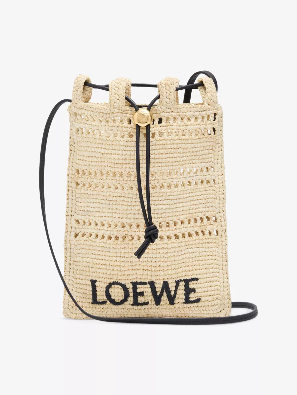 Loewe x Paula's Ibiza Drawstring Pocket Raffia Cross-Body Bag | Selfridges