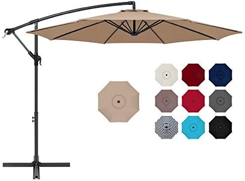 Best Choice Products 10ft Offset Hanging Market Patio Umbrella w/Easy Tilt Adjustment, Polyester ... | Amazon (US)