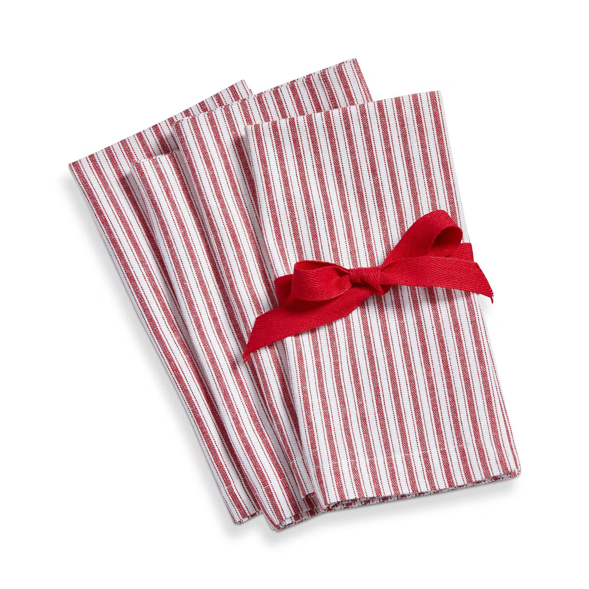 TAG Red Ticking Stripe Cotton Napkins - Set of 4, Machine Washable Kitchen Textiles for Christmas... | Target