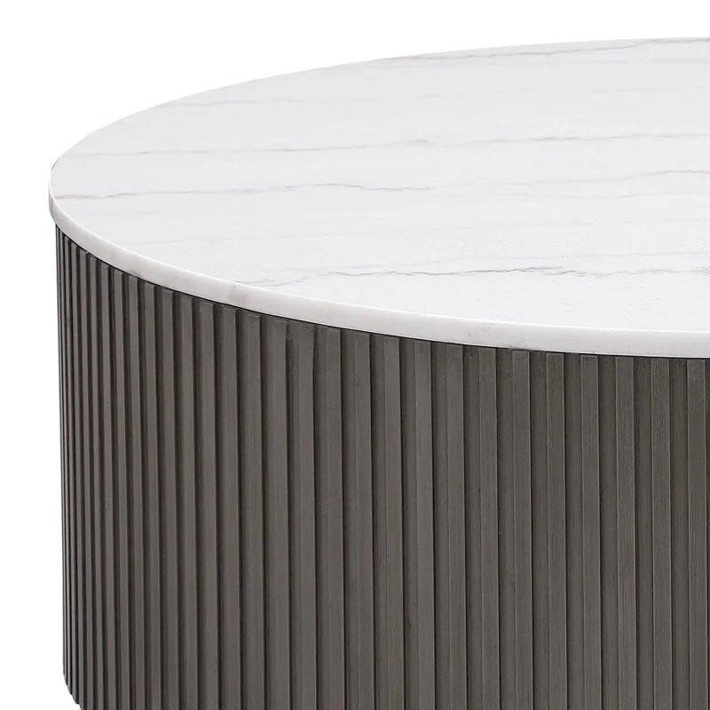 Mercer41 Acus Round Marble Top Coffee Table White & Reviews | Wayfair | Wayfair North America