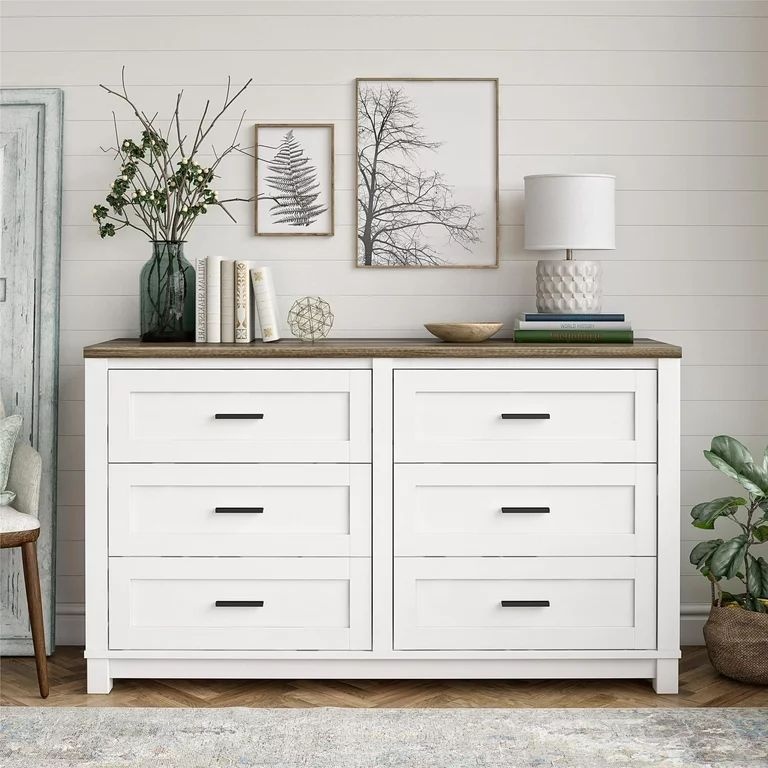 Ameriwood Home Bay Hills 6 Drawer Dresser, White | Walmart (US)