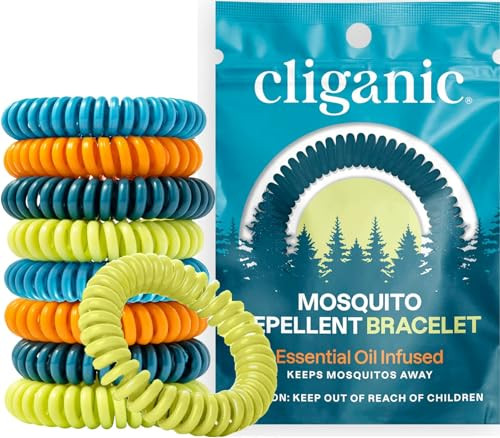 Cliganic Mosquito Repellent Bracelets for Kids & Adults, Natural, 10 Pack | Amazon (US)