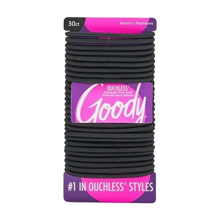 Goody Ouchless® Black Hair Elastics No Metal Gentle Hair Ties 30 Ct | Walmart (US)