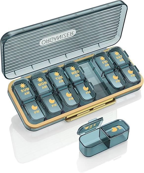 Am Pm Pill Organizer, Weekly Pill Box 2 Times A Day - Acedada 7 Day Pill Organizer with 7 Separat... | Amazon (US)