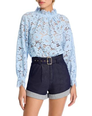 Mock Neck Lace Long Sleeve Top - Exclusive | Bloomingdale's (US)