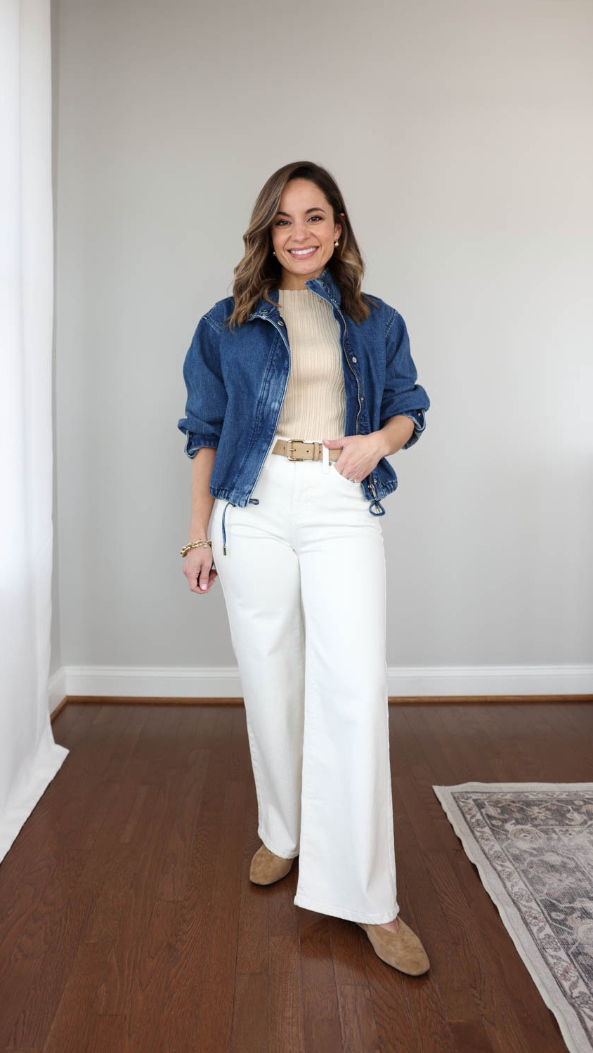 A few petite-friendly denim jacket options that go beyond the classic denim jacket. 


Jacket (Madewell): xxs 
Jeans (BR Factory): petite 24 (27.5” inseam) 
Top (Quince): xs in heather oatmeal 
Shoes (Madewell): tts in tawny khaki 
Belt (Madewell) 

My measurements for reference: I’m 4’10” and 105lbs. My bust, waist, and hip measurement is 32”, 24”, and 36”.


#LTKPetite