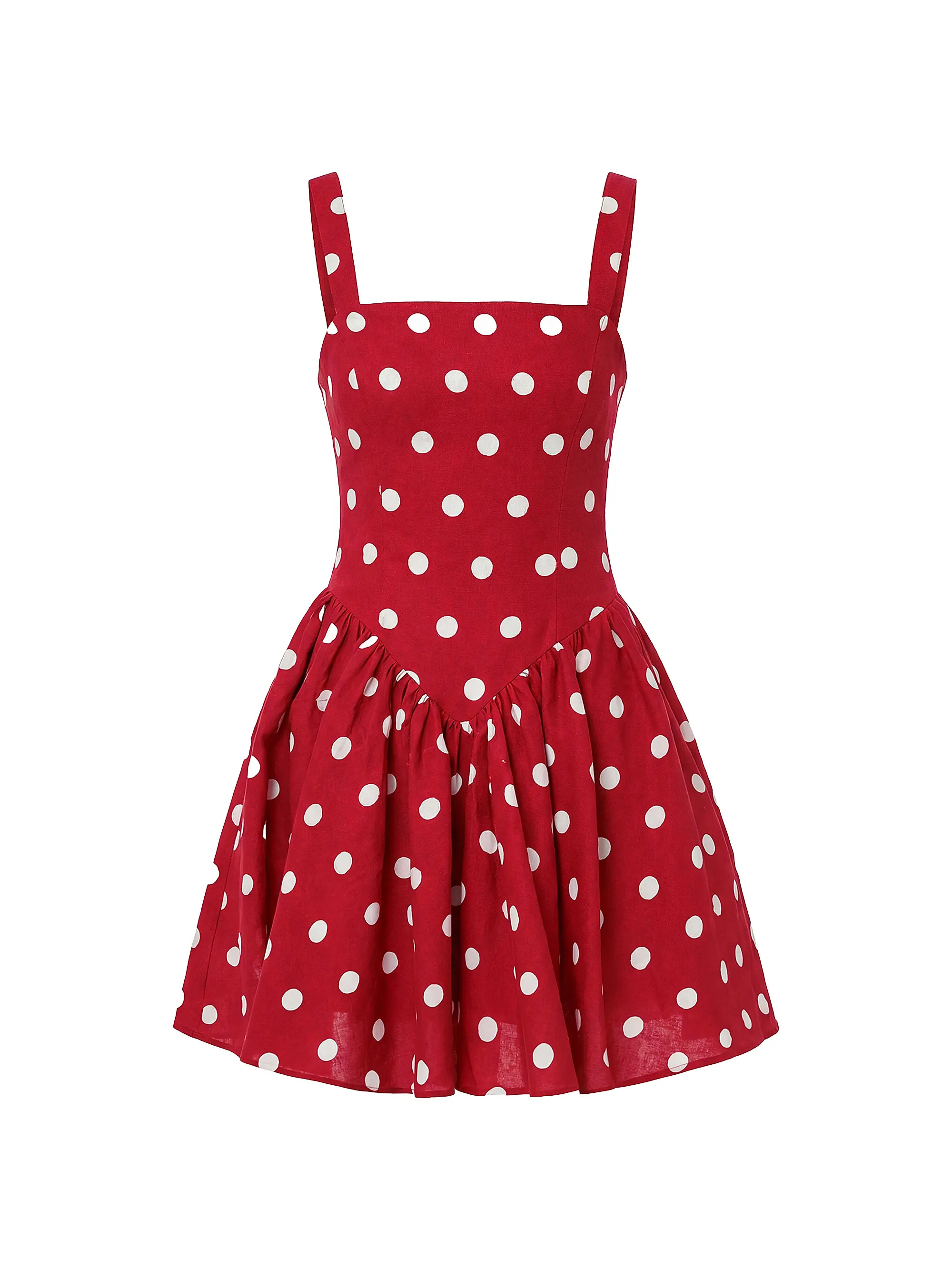 Nicholas the Label Vittoria Polka Dot Linen-Blend Minidress | Saks Fifth Avenue | Saks Fifth Avenue