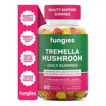 Fungies Tremella Mushroom Gummies, Supports Beauty, Collagen, Healthy Skin, Supplement, 60 Count | Walmart (US)