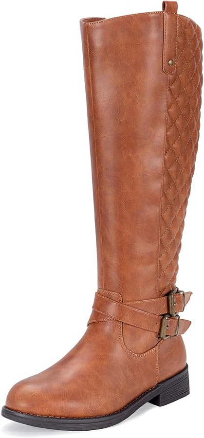 Vepose Women's 949 Knee High Boots,Tall Riding Boots Low Heel with Wide Calf and Wide Widths | Amazon (US)